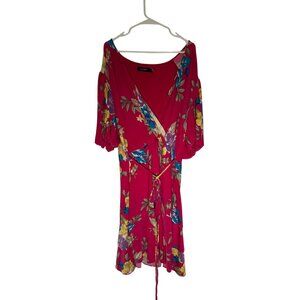 Lauren Ralph Lauren Pink Floral Stretch Jersey Dress Women's Plus Size 22W